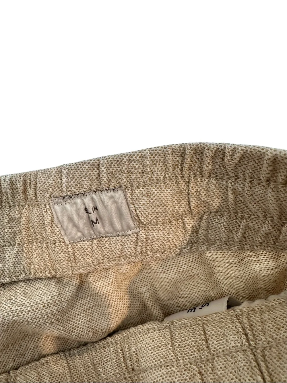 Men's Casual Drawstring Linen-Blend Pants in Beige